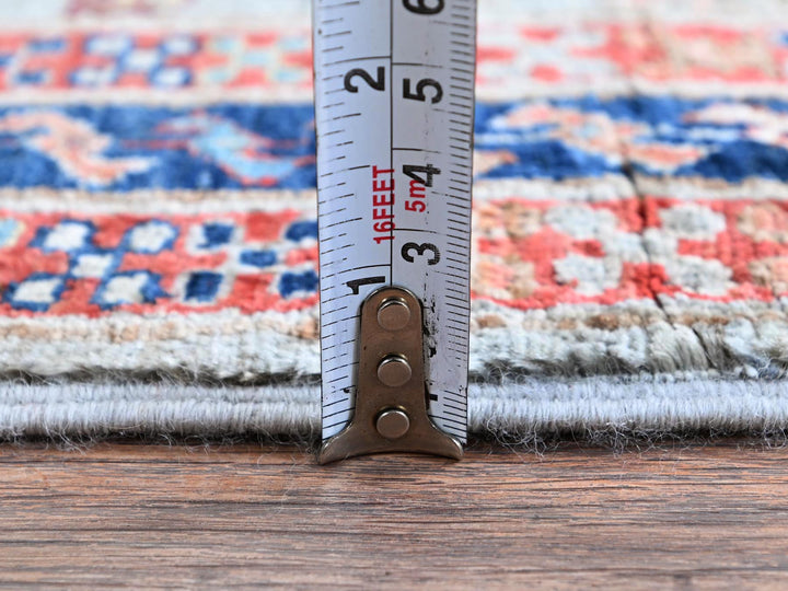2'8" x 7'5" New Hand Knotted Grey Wool Runner Oriental Rug - MOA1021342