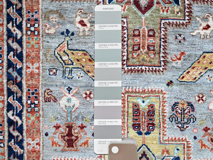 2'7" x 9'9" New Hand Knotted Grey Wool Runner Oriental Rug - MOA1021343