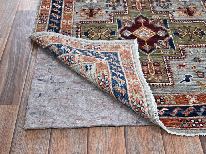 2'8" x 9'8" New Hand Knotted Grey Wool Runner Oriental Rug - MOA1021344