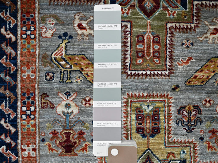 2'8" x 9'8" New Hand Knotted Grey Wool Runner Oriental Rug - MOA1021344