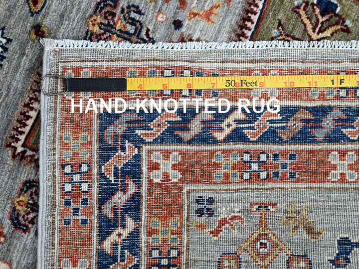 2'8" x 9'8" New Hand Knotted Grey Wool Runner Oriental Rug - MOA1021344