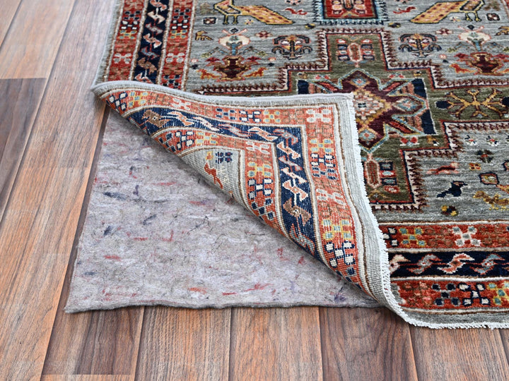 2'7" x 7'11" New Hand Knotted Grey Wool Runner Oriental Rug - MOA1021345