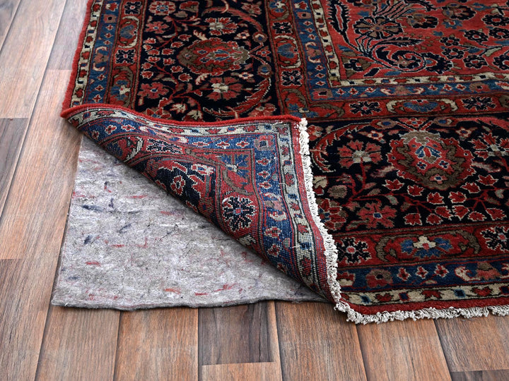 10'3" x 13'9" Vintage Hand Knotted Red Wool Rectangle Oriental Rug - MOA1021369