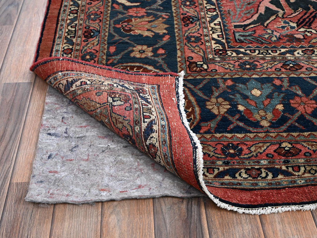 11'3" x 14'5" Vintage Hand Knotted Red Wool Rectangle Oriental Rug - MOA1021373