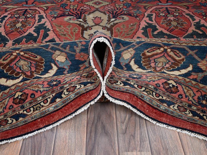 11'3" x 14'5" Vintage Hand Knotted Red Wool Rectangle Oriental Rug - MOA1021373