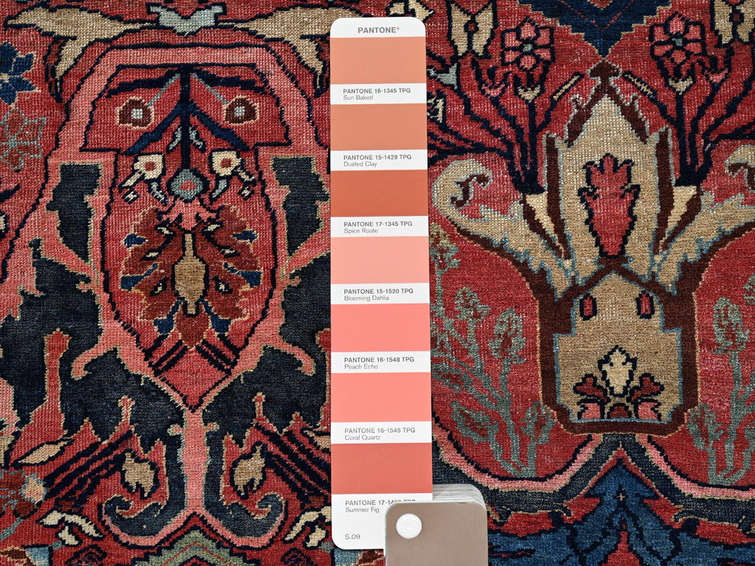 11'3" x 14'5" Vintage Hand Knotted Red Wool Rectangle Oriental Rug - MOA1021373