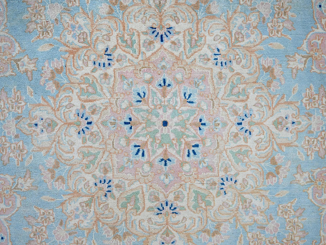 11'7" x 12'2" Vintage Hand Knotted Blue Wool Square Oriental Rug - MOA1021374
