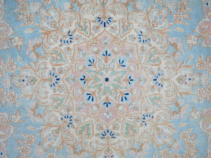 11'7" x 12'2" Vintage Hand Knotted Blue Wool Square Oriental Rug - MOA1021374
