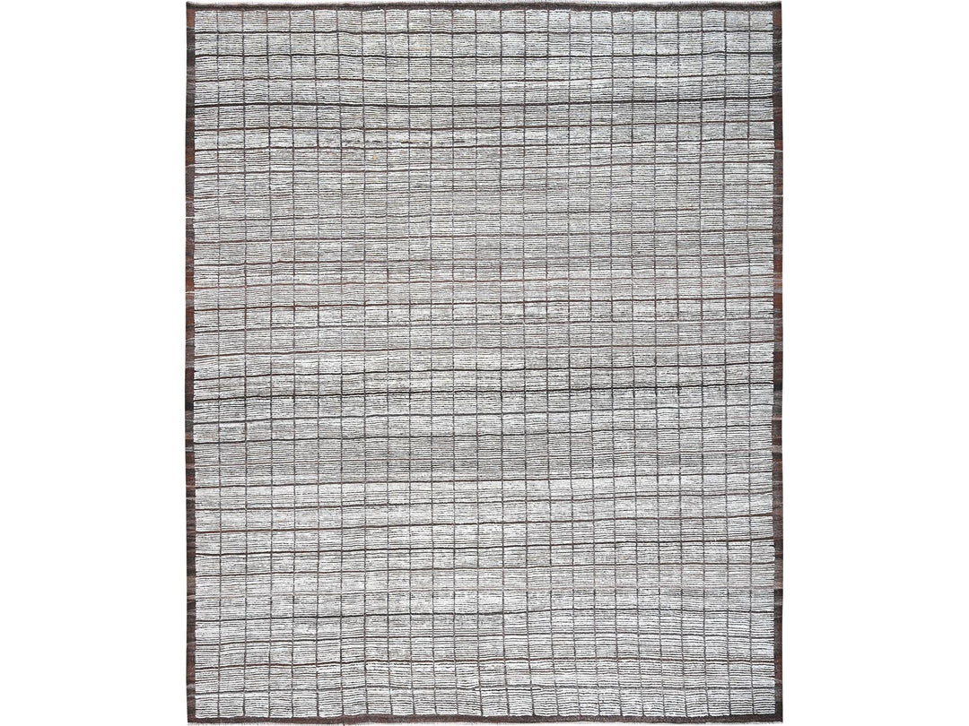 12'6" x 14'11" New Hand Knotted Ivory Wool Rectangle Oriental Rug - MOA1021375