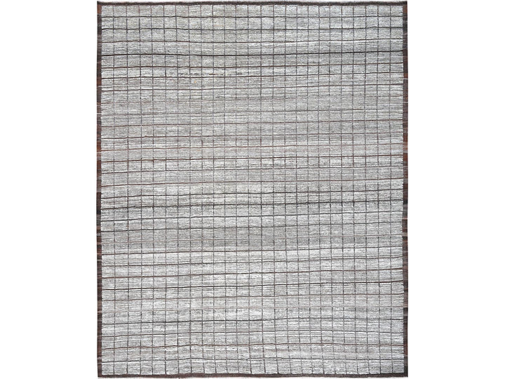 12'6" x 14'11" New Hand Knotted Ivory Wool Rectangle Oriental Rug - MOA1021375