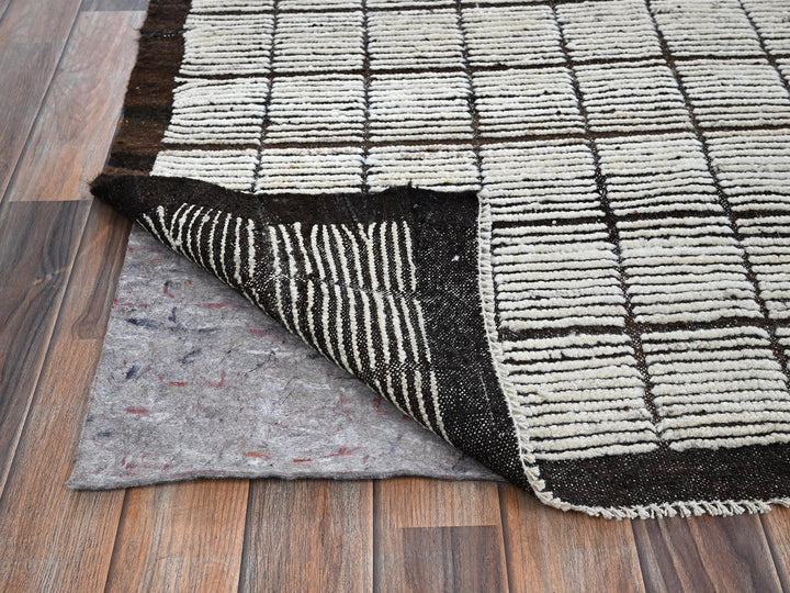 8'4" x 9'10" New Hand Knotted Ivory Wool Rectangle Oriental Rug - MOA1021377