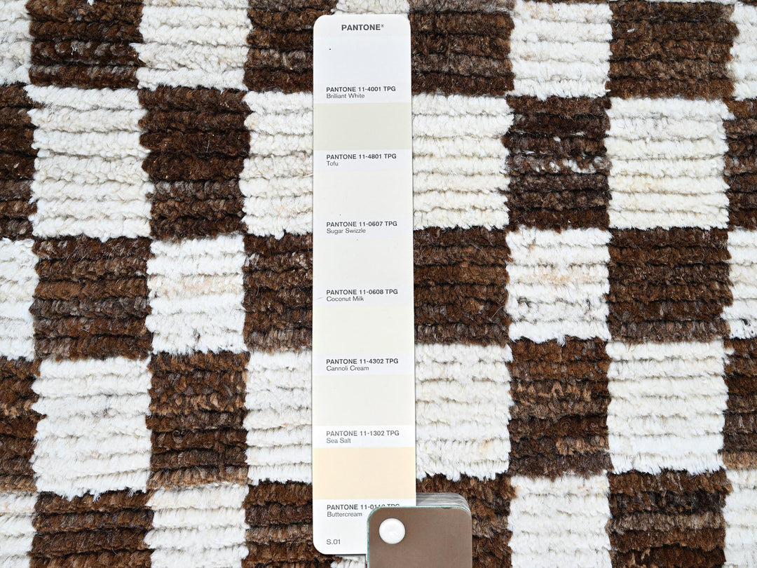2'10" x 4'9" New Hand Knotted Brown Wool Rectangle Oriental Rug - MOA1021380