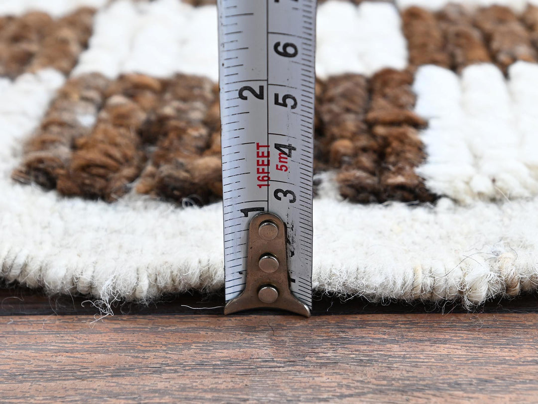 2'10" x 4'10" New Hand Knotted Brown Wool Rectangle Oriental Rug - MOA1021381