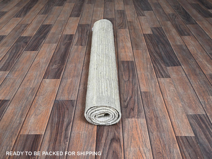 2'11" x 4'11" New Hand Knotted Ivory Wool Rectangle Oriental Rug - MOA1021382