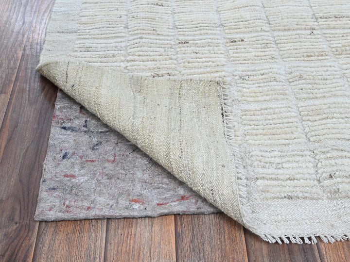 2'11" x 5'0" New Hand Knotted Ivory Wool Rectangle Oriental Rug - MOA1021383
