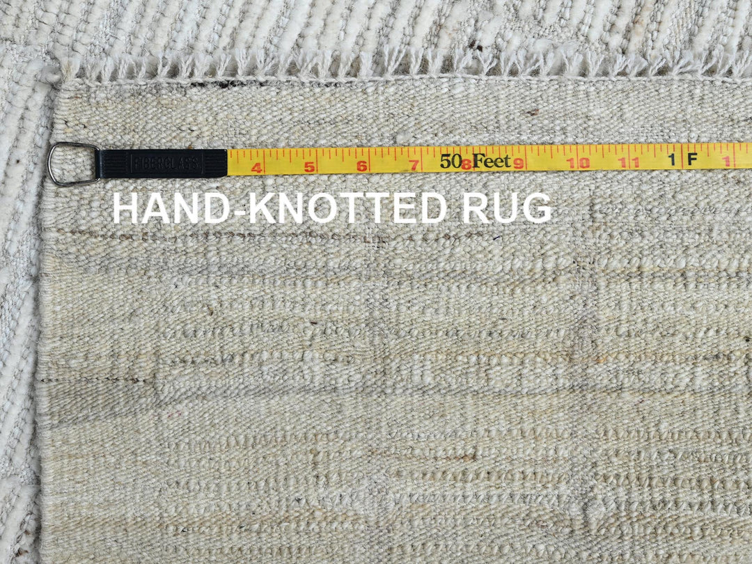 2'11" x 5'0" New Hand Knotted Ivory Wool Rectangle Oriental Rug - MOA1021383