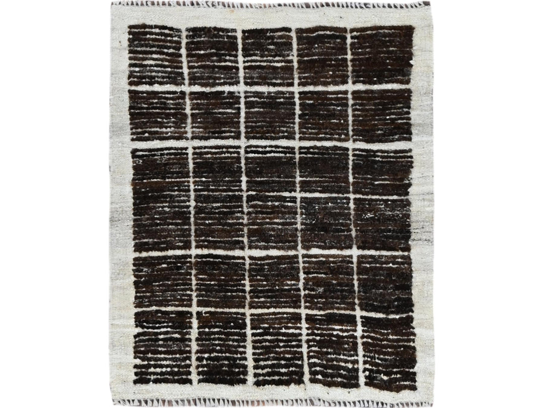 2'3" x 2'8" New Hand Knotted Brown Wool Rectangle Oriental Rug - MOA1021391