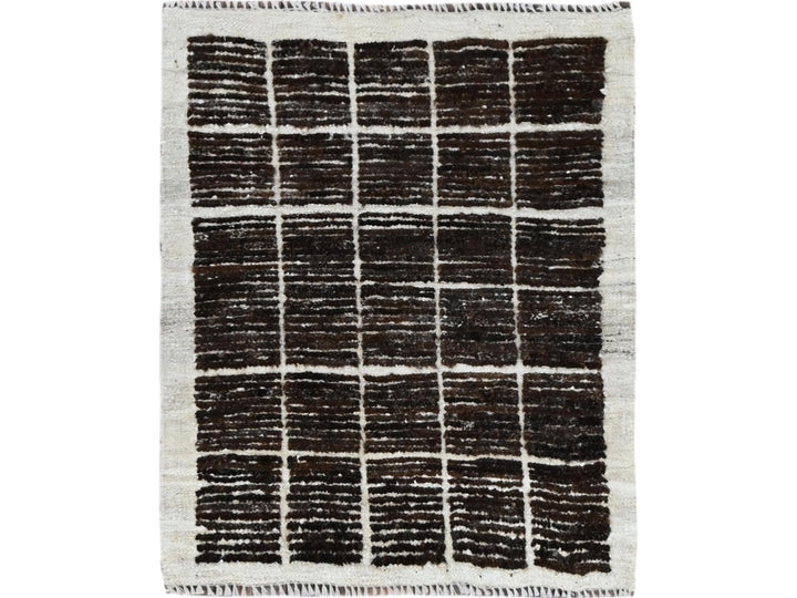 2'3" x 2'8" New Hand Knotted Brown Wool Rectangle Oriental Rug - MOA1021391