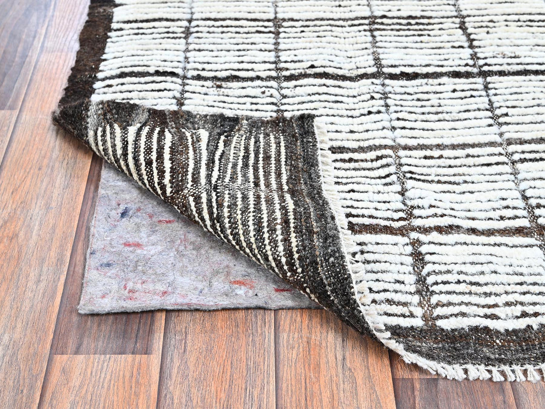 2'1" x 2'11" New Hand Knotted Ivory Wool Rectangle Oriental Rug - MOA1021395