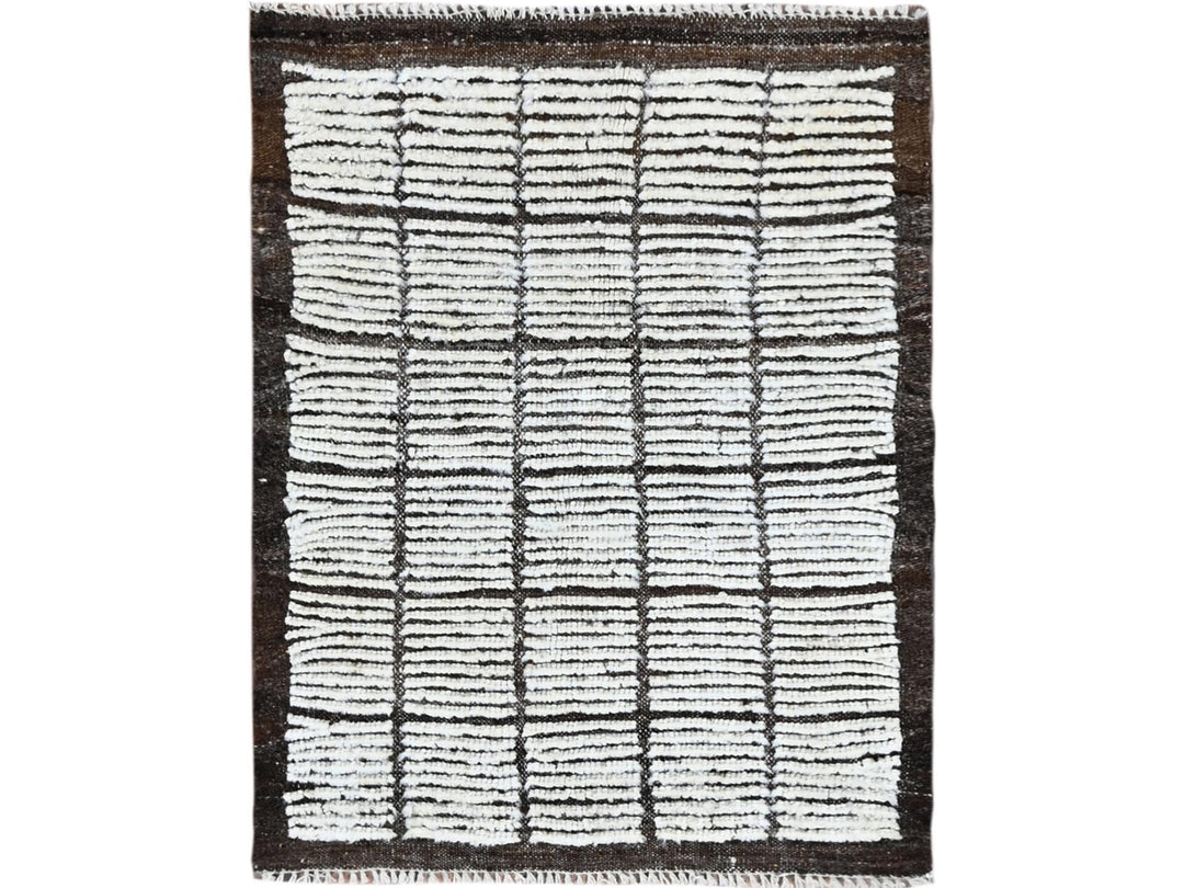 2'2" x 2'8" New Hand Knotted Ivory Wool Rectangle Oriental Rug - MOA1021398