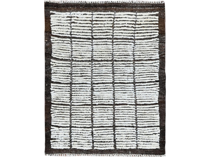 2'2" x 2'8" New Hand Knotted Ivory Wool Rectangle Oriental Rug - MOA1021398