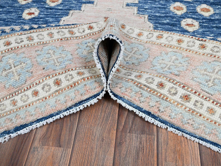 4'11" x 6'10" New Hand Knotted Blue Wool Rectangle Oriental Rug - MOA1021416