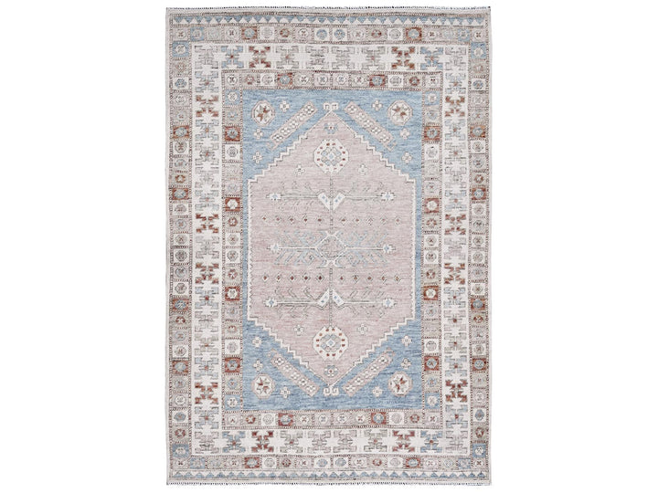 4'6" x 6'9" New Hand Knotted Pink Wool Rectangle Oriental Rug - MOA1021419