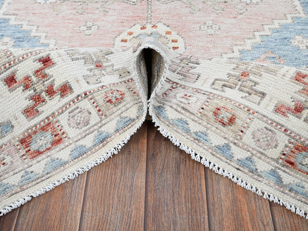 4'6" x 6'9" New Hand Knotted Pink Wool Rectangle Oriental Rug - MOA1021419