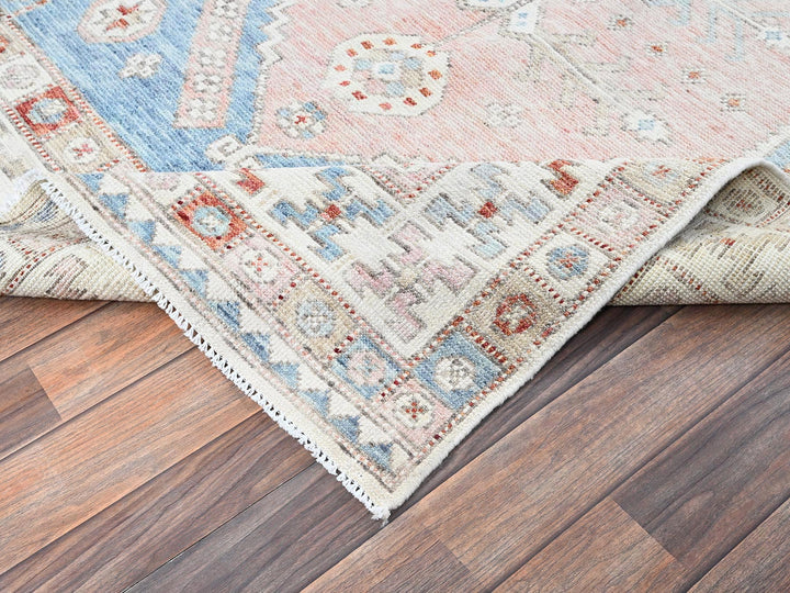 4'6" x 6'9" New Hand Knotted Pink Wool Rectangle Oriental Rug - MOA1021419