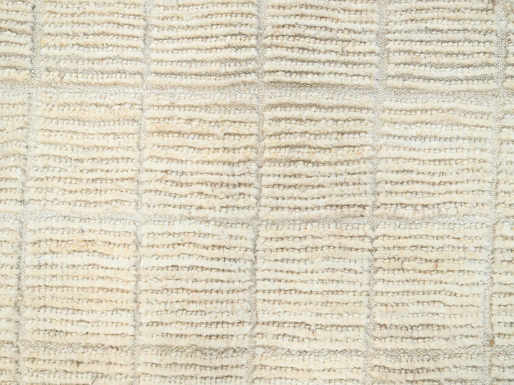 8'5" x 10'3" New Hand Knotted Ivory Wool Rectangle Oriental Rug - MOA1021422