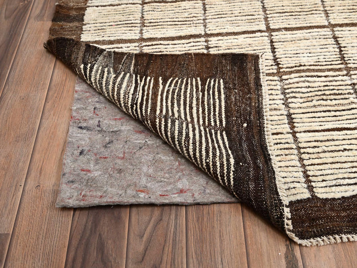 13'3" x 19'7" New Hand Knotted Ivory Wool Rectangle Oriental Rug - MOA1021434