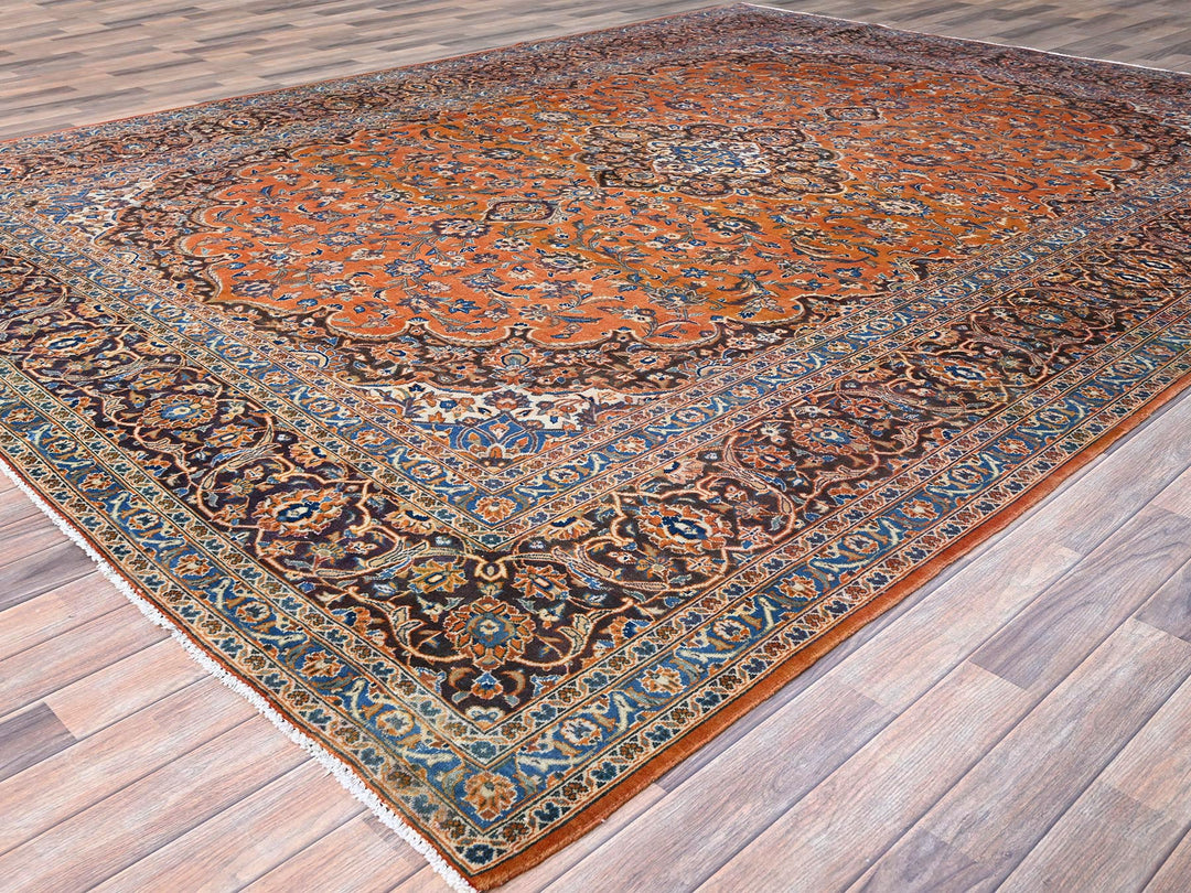 9'8" x 12'8" Vintage Hand Knotted Red Wool Rectangle Oriental Rug - MOA102143