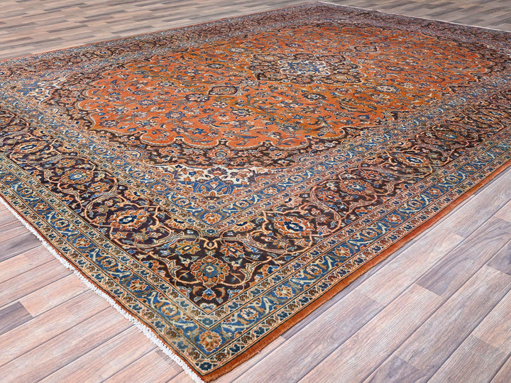 9'8" x 12'8" Vintage Hand Knotted Red Wool Rectangle Oriental Rug - MOA102143
