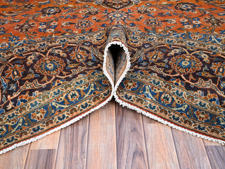 9'8" x 12'8" Vintage Hand Knotted Red Wool Rectangle Oriental Rug - MOA102143