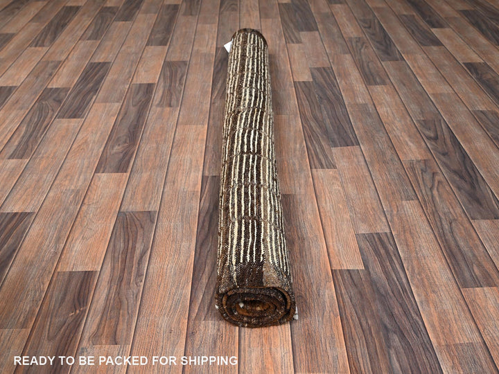 4'5" x 5'9" New Hand Knotted Ivory Wool Rectangle Oriental Rug - MOA1021440