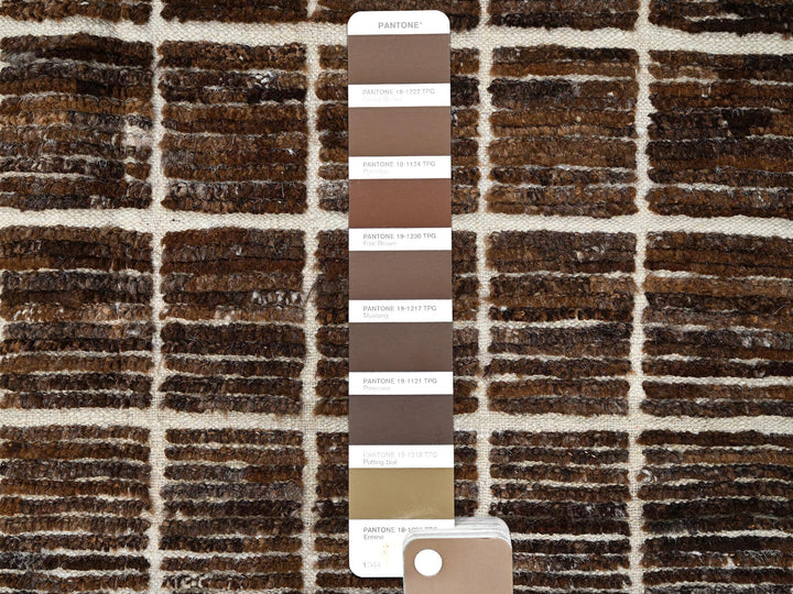 4'4" x 5'8" New Hand Knotted Brown Wool Rectangle Oriental Rug - MOA1021441