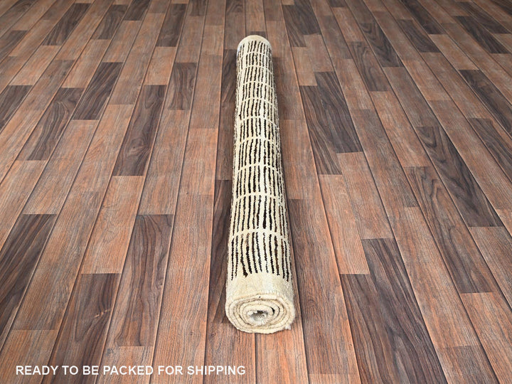 4'4" x 5'8" New Hand Knotted Brown Wool Rectangle Oriental Rug - MOA1021441