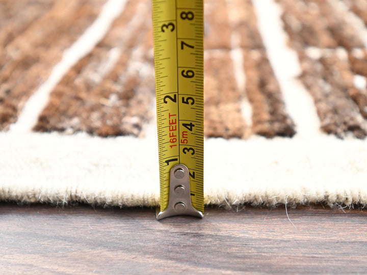 4'4" x 5'8" New Hand Knotted Brown Wool Rectangle Oriental Rug - MOA1021441