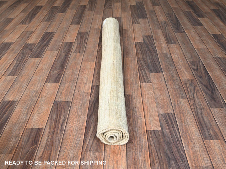 4'4" x 5'8" New Hand Knotted Ivory Wool Rectangle Oriental Rug - MOA1021442