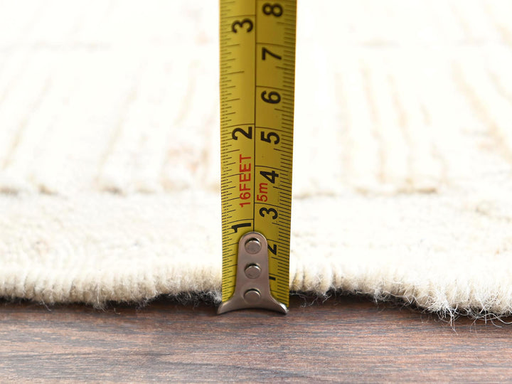 4'4" x 5'8" New Hand Knotted Ivory Wool Rectangle Oriental Rug - MOA1021442