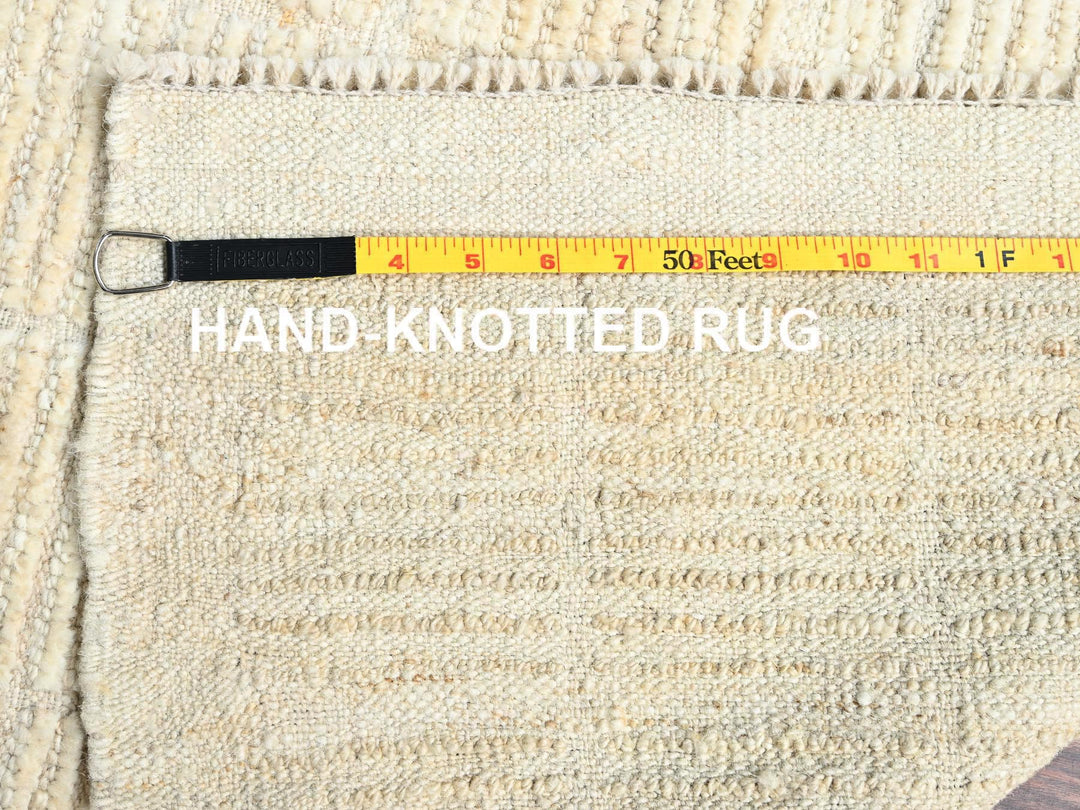 4'4" x 5'8" New Hand Knotted Ivory Wool Rectangle Oriental Rug - MOA1021442