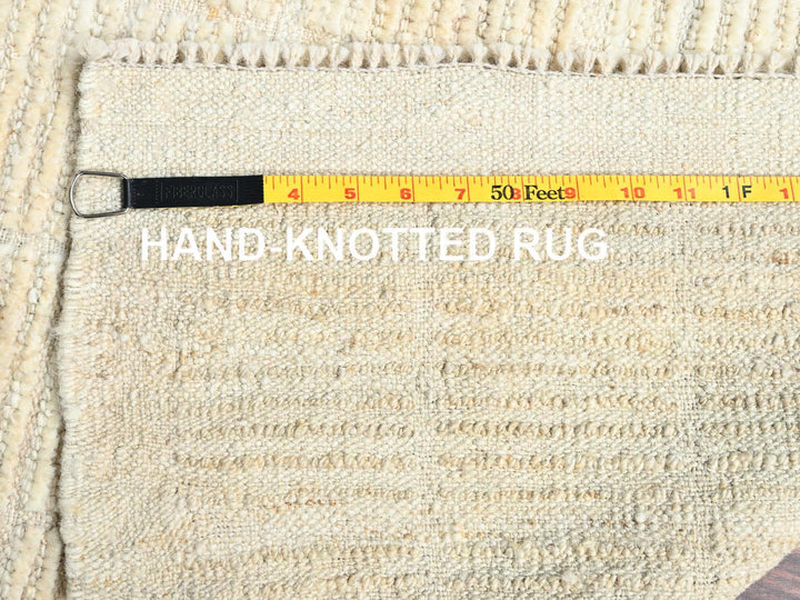 4'4" x 5'8" New Hand Knotted Ivory Wool Rectangle Oriental Rug - MOA1021442