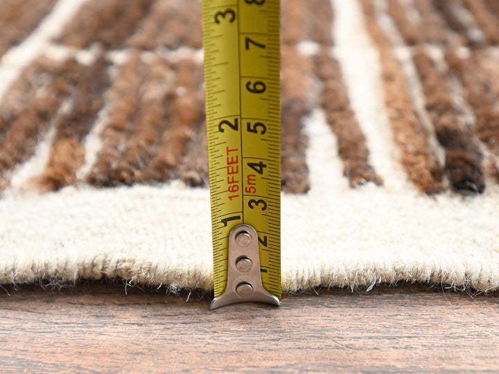 4'10" x 6'4" New Hand Knotted Brown Wool Rectangle Oriental Rug - MOA1021444