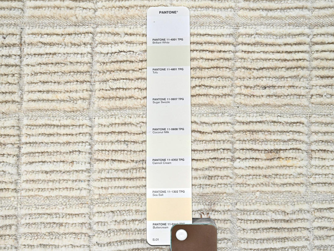 2'8" x 7'5" New Hand Knotted Ivory Wool Runner Oriental Rug - MOA1021446