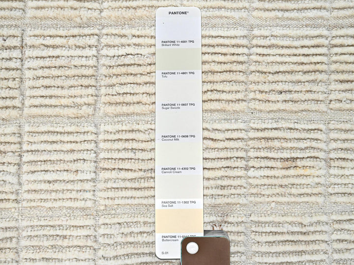 2'8" x 7'5" New Hand Knotted Ivory Wool Runner Oriental Rug - MOA1021446