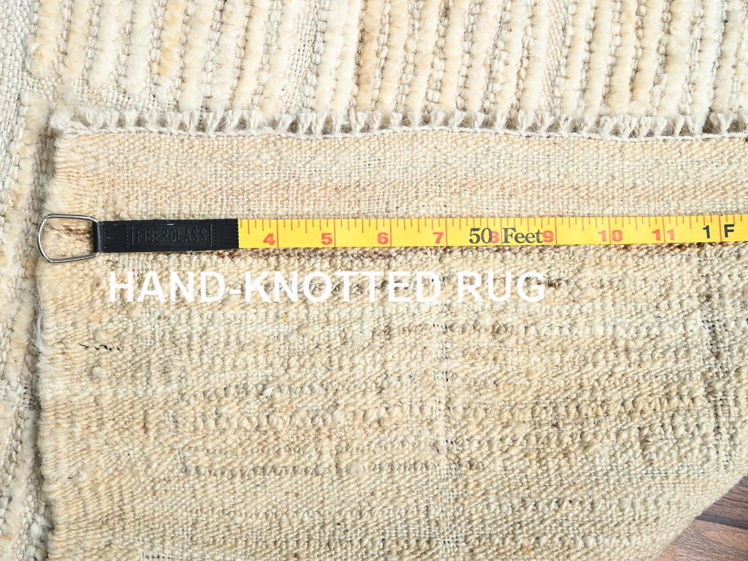 2'5" x 2'9" New Hand Knotted Ivory Wool Rectangle Oriental Rug - MOA1021447