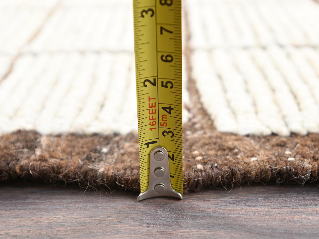 2'9" x 7'9" New Hand Knotted Ivory Wool Runner Oriental Rug - MOA1021451