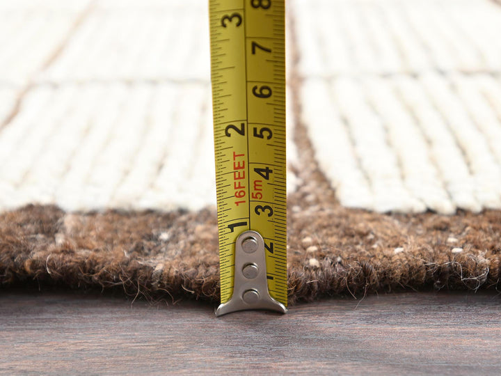 2'9" x 7'9" New Hand Knotted Ivory Wool Runner Oriental Rug - MOA1021451