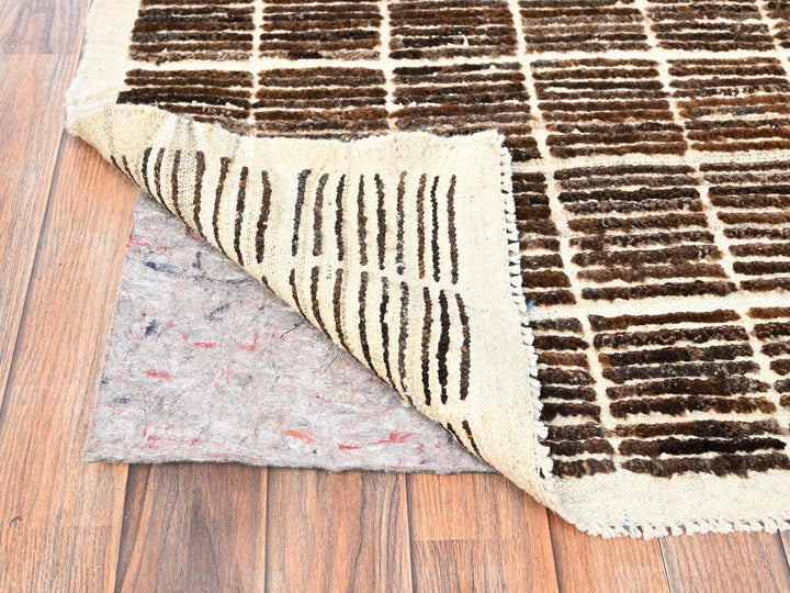 2'9" x 9'4" New Hand Knotted Brown Wool Runner Oriental Rug - MOA1021454