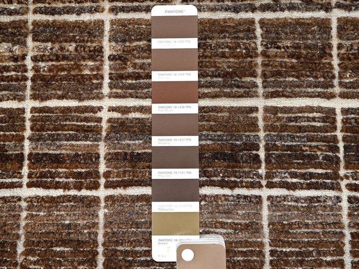 2'9" x 9'4" New Hand Knotted Brown Wool Runner Oriental Rug - MOA1021454